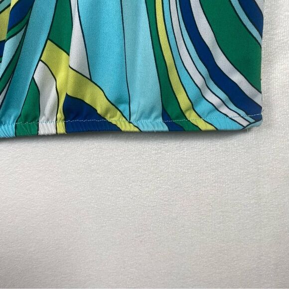 Chico's Modern Movement Cold Shoulder 3/4 Sleeve Multi Color Top Size 3 - Picture 10 of 13